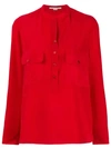 STELLA MCCARTNEY STELLA MCCARTNEY ESTELLE HALF BUTTON BLOUSE - RED