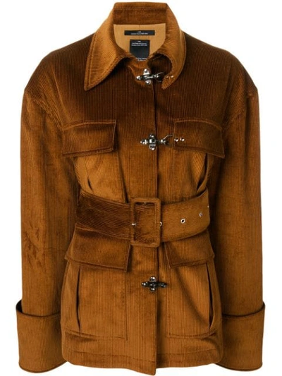 Rokh Belted Corduroy Jacket In Brown