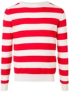 HOLIDAY STRIPED CREW NECK SWEATER