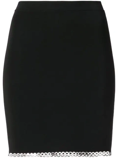 Alexander Wang Mini Skirt With Eyelet Edge In Black