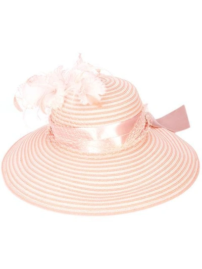 Gigi Burris Millinery Feather Embellished Hat In Pink
