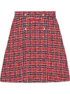 GUCCI TWEED CHECK A-LINE SKIRT