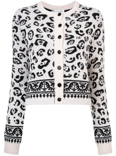 Altuzarra Leopard-print Button-front Cropped Wool-blend Cardigan In Multicoloured