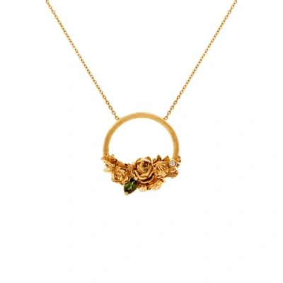 Lee Renee Rose Halo Diamond & Tourmaline Necklace – Rose Gold