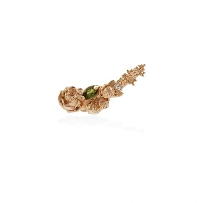Lee Renee Rose Diamond & Tourmaline Slider Earring Single - Rose Gold
