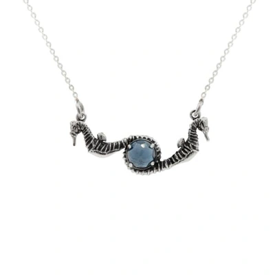 Lee Renee Seahorse Blue Topaz Necklace – Silver