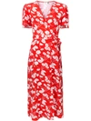 RIXO LONDON RIXO LONDON FLORAL PRINTED WRAP DRESS - RED