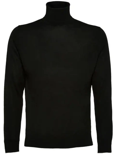 Prada Wool Turtleneck Sweater In Blue