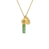 Lee Renee Green Tourmaline Pendant & Initial Necklace