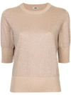 H BEAUTY & YOUTH H BEAUTY&YOUTH THREE-QUARTER SLEEVES KNITTED BLOUSE - BROWN