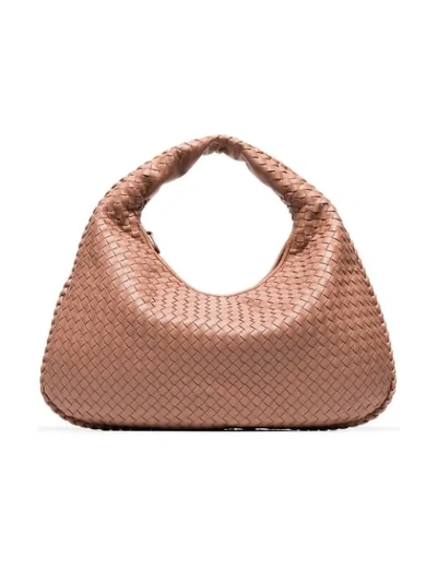 Bottega Veneta Pink Veneta Hobo Leather Shoulder Bag In Neutrals