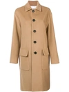 DSQUARED2 DSQUARED2 CLASSIC BUTTONED COAT - BROWN