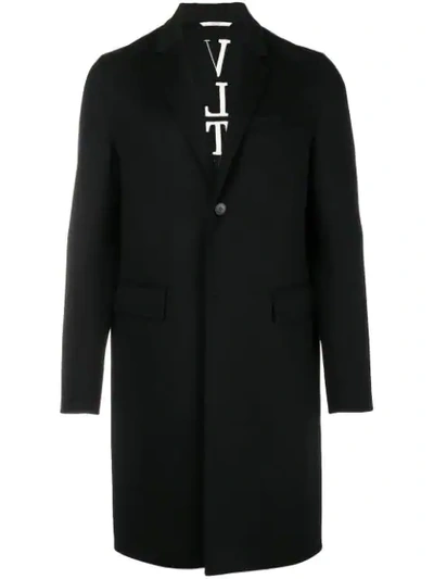 Valentino Rockstud Untitled Coat Man Black Virgin Wool 100% 50