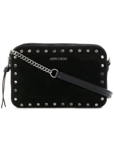Jimmy Choo Quinn Black Suede Mini Bag With Round Studs