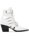 Chloé Rylee Medium Leather Ankle Boots In White