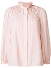 SEE BY CHLOÉ SEE BY CHLOÉ RUFFLE NECK SHIRT - PINK