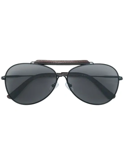 Calvin Klein 205w39nyc Aviator Shaped Sunglasses - Black