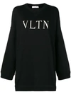 VALENTINO VALENTINO LOGO PRINTED SWEATSHIRT - BLACK