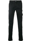 STONE ISLAND STONE ISLAND RUCHED SLIM TROUSERS - BLACK