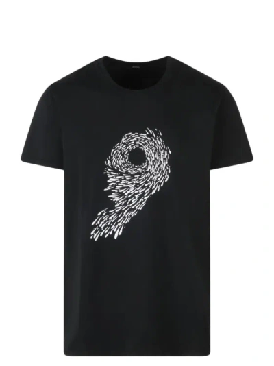 14bros Boo Print T-shirt In Black