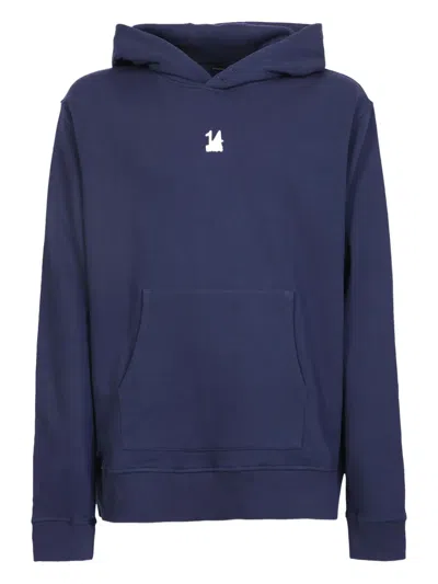 14bros Logo Hoodie In Blue