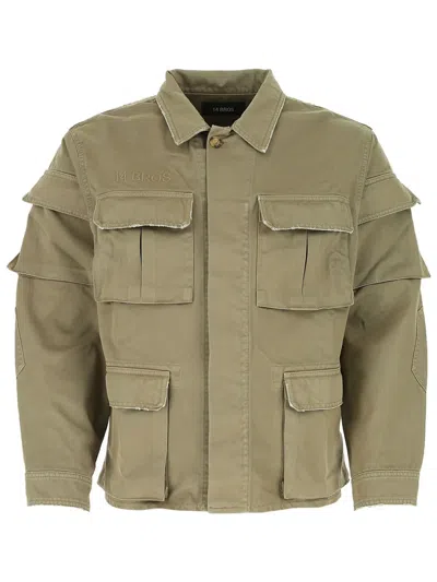 14bros Logo-embroidered Military Jacket In Green
