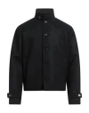 14bros Man Coat Black Size 44 Wool, Viscose In Black
