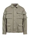14bros Man Jacket Military Green Size Xl Cotton In Green