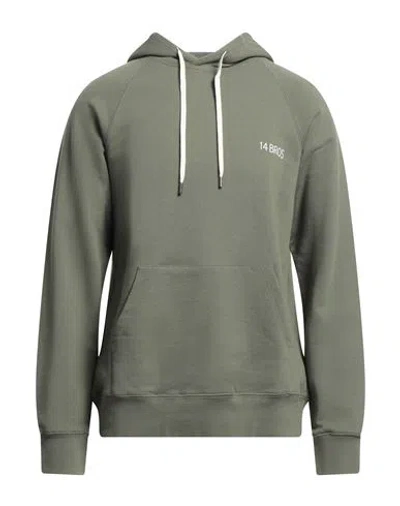 14bros Man Sweatshirt Military Green Size Xl Cotton