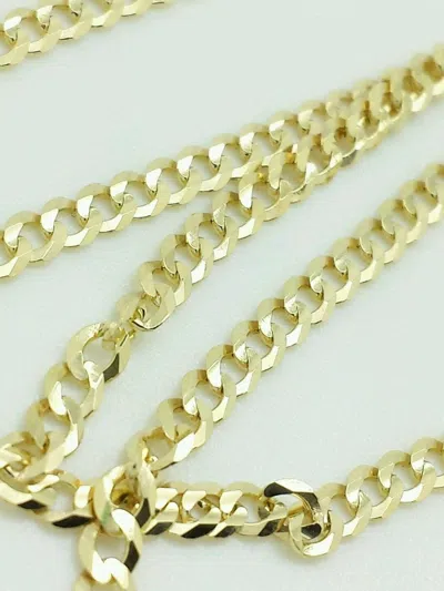 Pre-owned 14k Cuban Chain Necklace 14k Solid Yellow Gold Cuban Link Chain Necklace 30" Men's Women