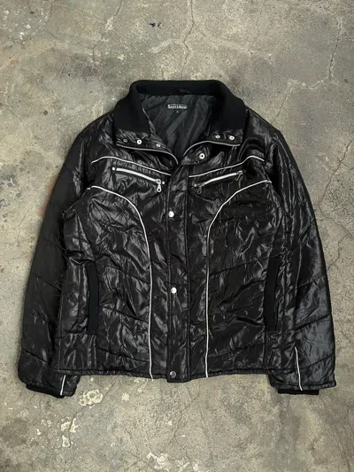 Pre-owned 14th Addiction 2000s Japanese Sorridere Puffer Jacket Gothic Punk Style In Black