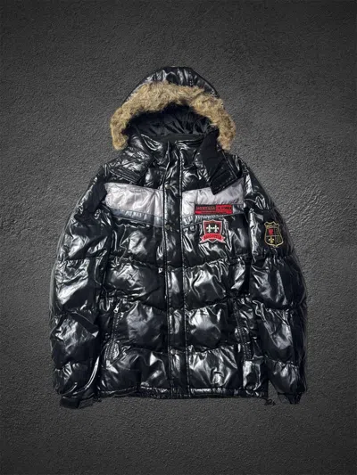 Pre-owned 14th Addiction Badboy Puffer Fur Hooded Jacket Japanese Styled In Black