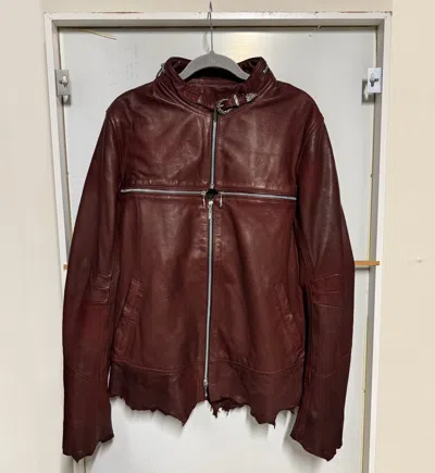 Pre-owned 14th Addiction Blood Cross Zip Jacket In Red