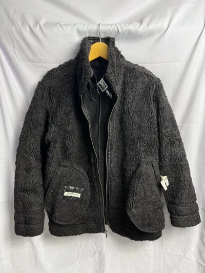 Pre-owned 14th Addiction Japanese Rush Hour Fur Gothic Jacket Punk Leather In Black