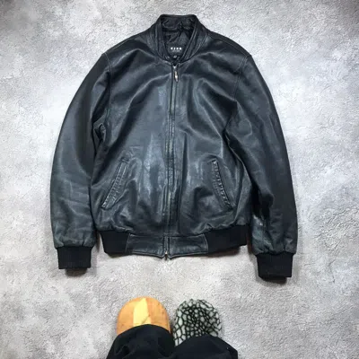 Pre-owned 14th Addiction Vintage Leather Bomber Japan Casual Streetwear 90's Y2k In Black