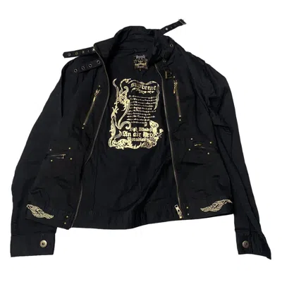 Pre-owned 14th Addiction X If Six Was Nine Bindingoffer Spinash Beauty Poem Studded Jacket In Black