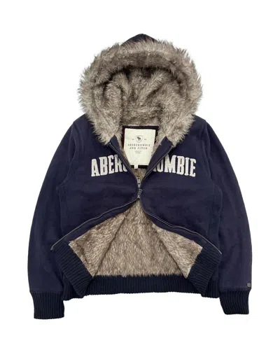 Pre-owned 14th Addiction X If Six Was Nine Fur Hoodie Sherpa Abercrombie Ifsixwasnine Lgb Style In Navy