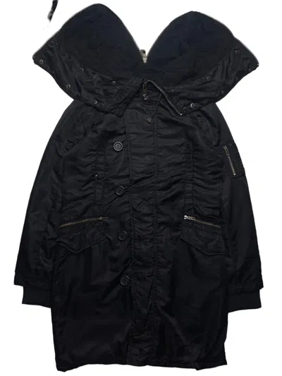 Pre-owned 14th Addiction X Kmrii 2000s G.o.a - Long Cargo Jacket In Black