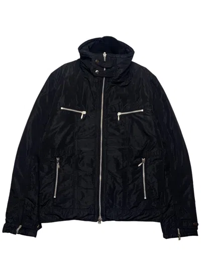 Pre-owned 14th Addiction X Kmrii 2000s Tornado Mart - Double Chest Nylon Biker Jacket In Black
