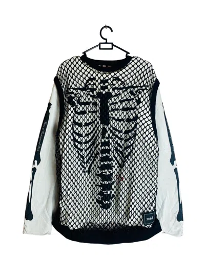Pre-owned 14th Addiction X Kmrii 2000s X-girl - Punk Fishnet Tank In Black