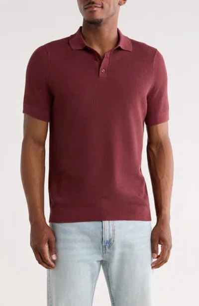 14th & Union Textured Cotton Polo Sweater