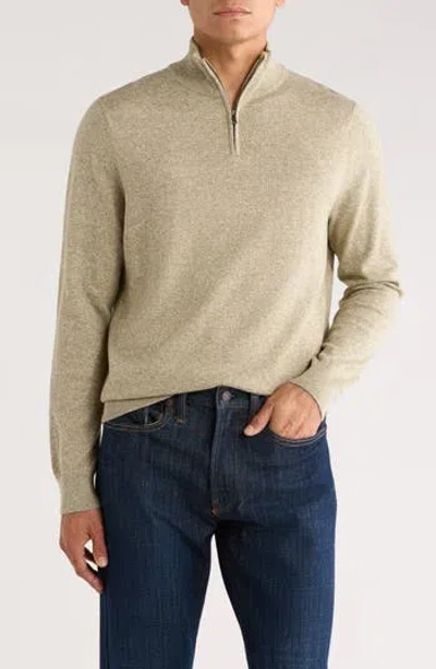 14th & Union 14th And Union Cotton Cashmere Quarter Zip Trim Fit Sweater In Gold