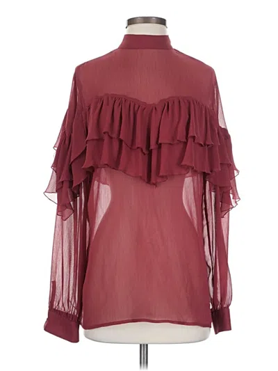 Pre-owned 14th & Union 3/4 Sleeve Blouse In Burgundy