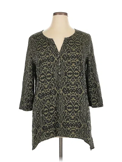 Pre-owned 14th & Union 3/4 Sleeve Blouse In Green