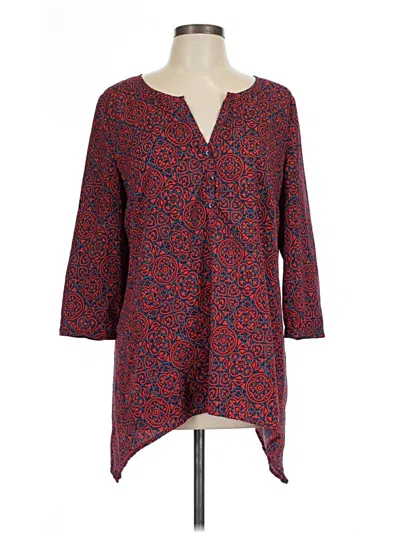 Pre-owned 14th & Union 3/4 Sleeve Blouse In Red