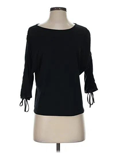 Pre-owned 14th & Union 3/4 Sleeve Top Black Boatneck Tops