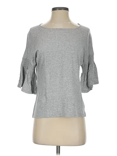 Pre-owned 14th & Union 3/4 Sleeve Top Gray Boatneck Tops