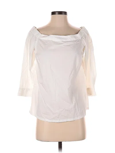 Pre-owned 14th & Union 3/4 Sleeve Top Ivory Boatneck Tops In White