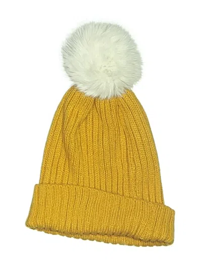 Pre-owned 14th & Union Beanie Hat In Yellow