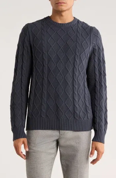 14th & Union Cable Knit Sweater In Gray